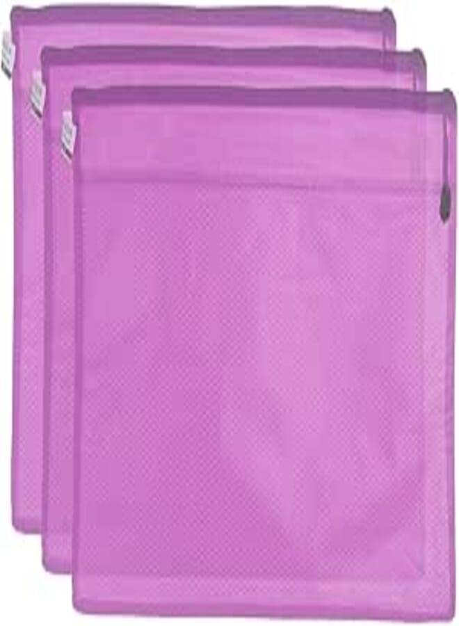 3A B4-1006 Plastic Zipper File 28 * 39 cm 3 Pieces - Mauve